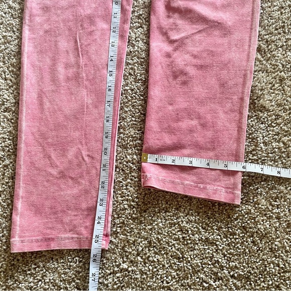 Chatoyant Foldover Waist Leggings Women’s L Pink 25.5” Inseam Cotton High Rise - Picture 10 of 10